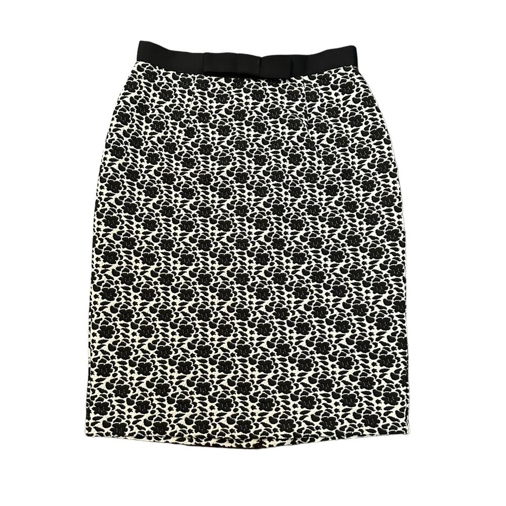 Karl Lagerfeld black & white floral midi pencil skirt size S